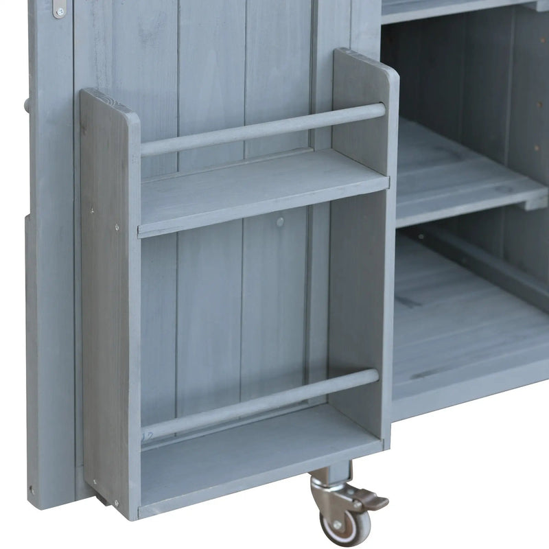 K&K Outdoor Kitchen Island, Rolling Bar Cart & Storage Cabinet by HouseOfZazla