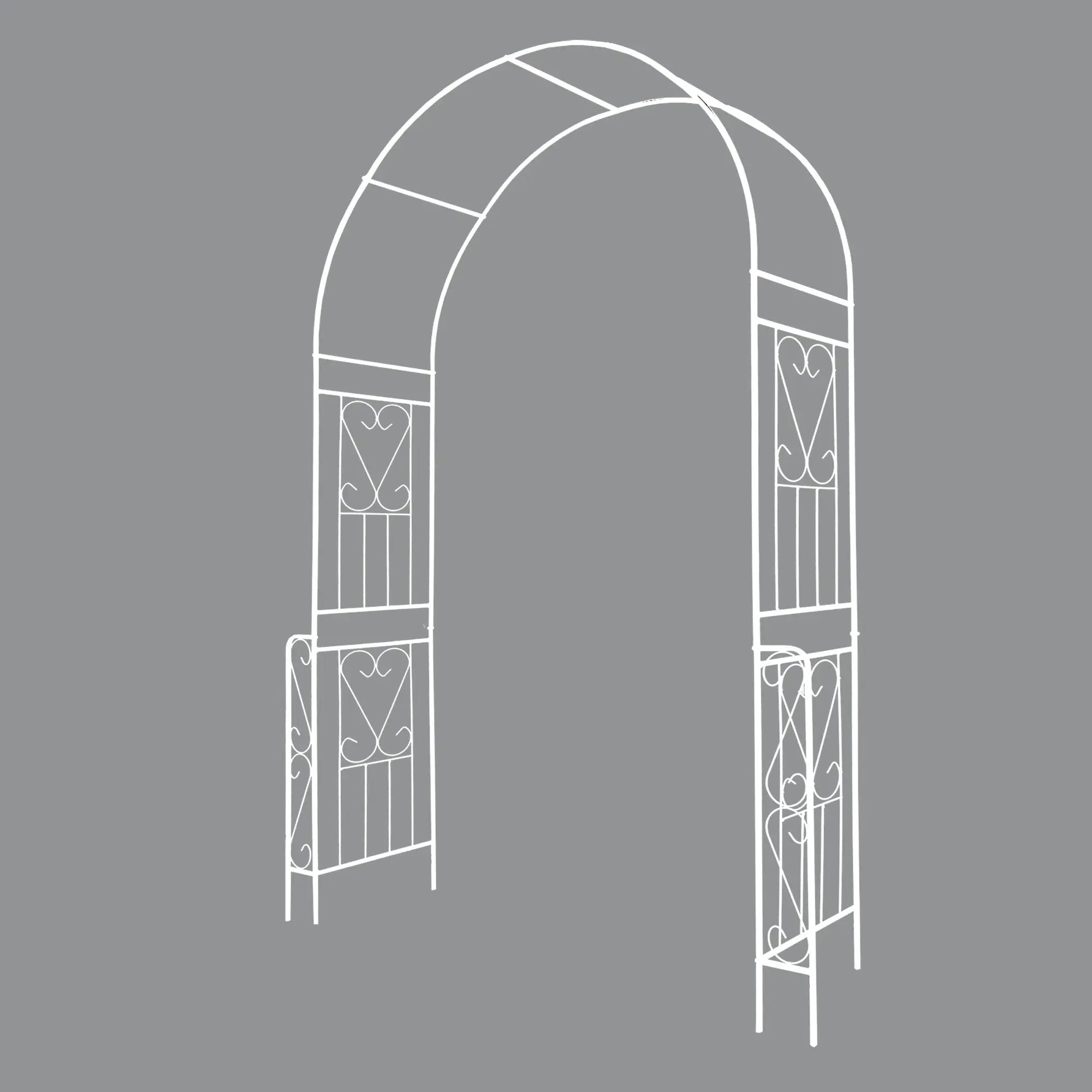 Metal Garden Arch W55'' x H94.5'' - Cream White Outdoor Arbor by HouseOfZazla