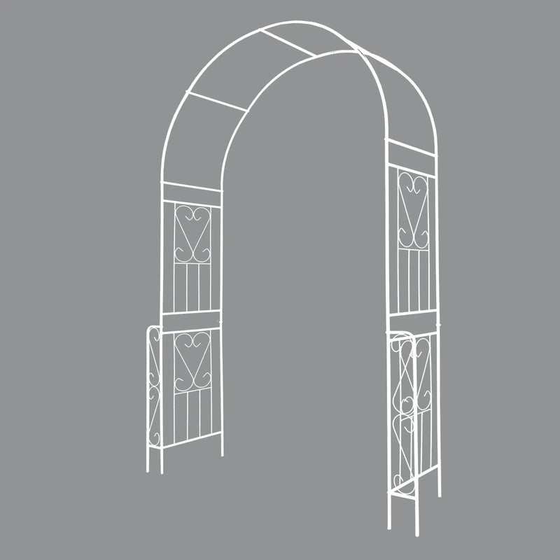 Metal Garden Arch W55'' x H94.5'' - Cream White Outdoor Arbor by HouseOfZazla