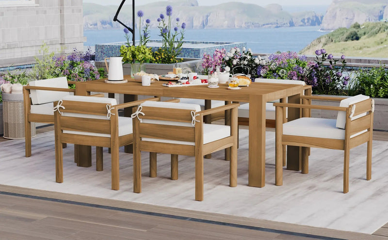 TREXM 7-Piece Patio Dining Table Set for 6 by HouseOfZazla