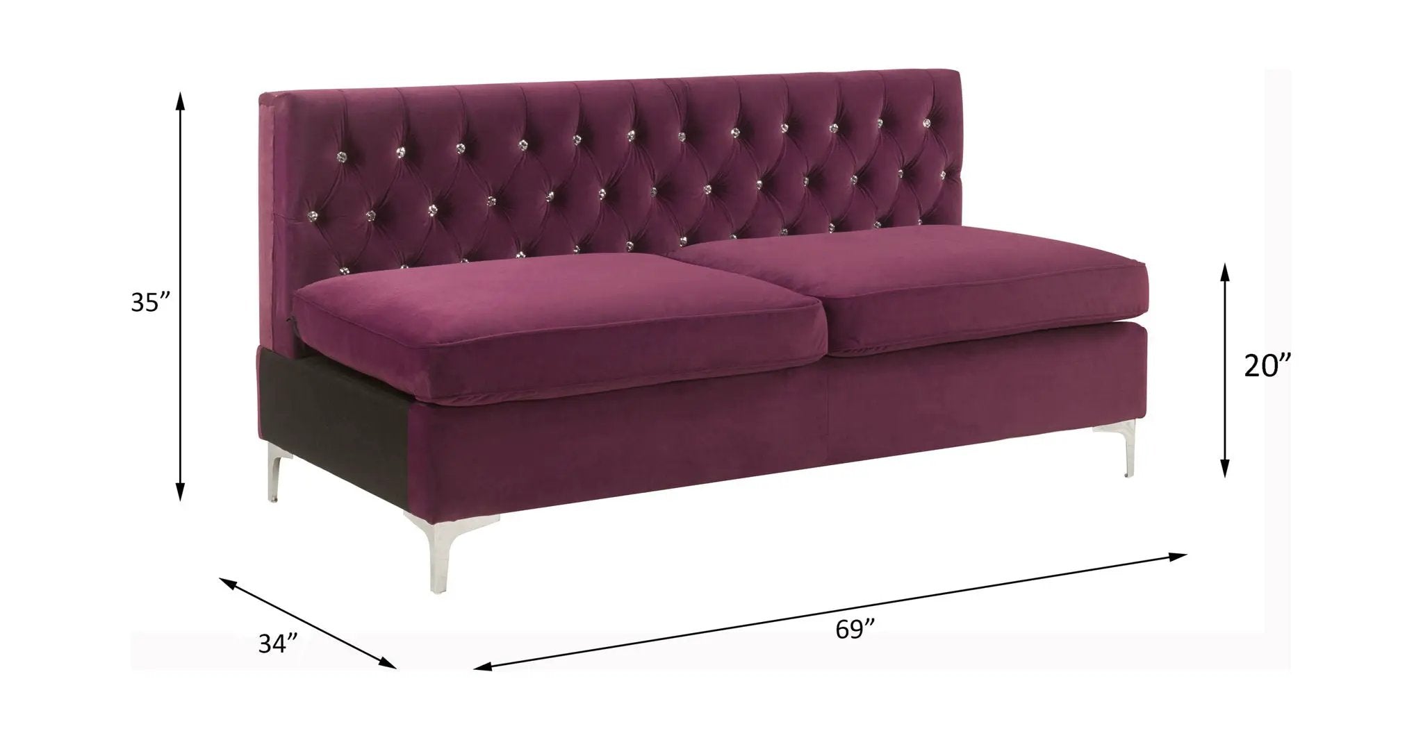 Jaszira - Modular - Armless Sofa by Unique Piece Furniture