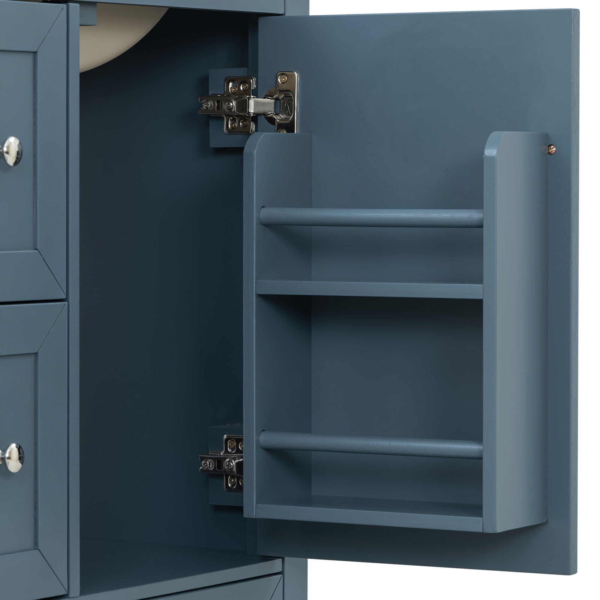 Modern Bathroom Vanity With Sink, Soft Close Drawers & Door, Storage Rack by HouseOfZazla