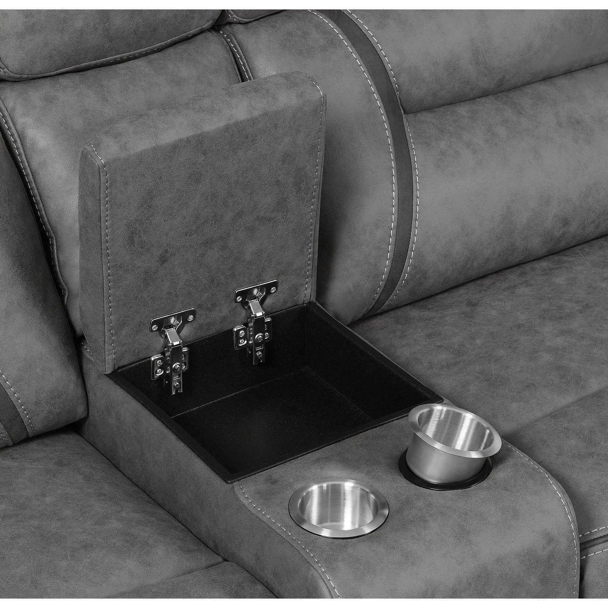 Barton - Upholstered Power Reclining Sectional Sofa - Gray