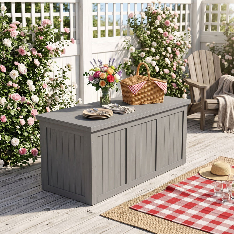 Outdoor Deck Box, Storage With Seat & Table Top by HouseOfZazla