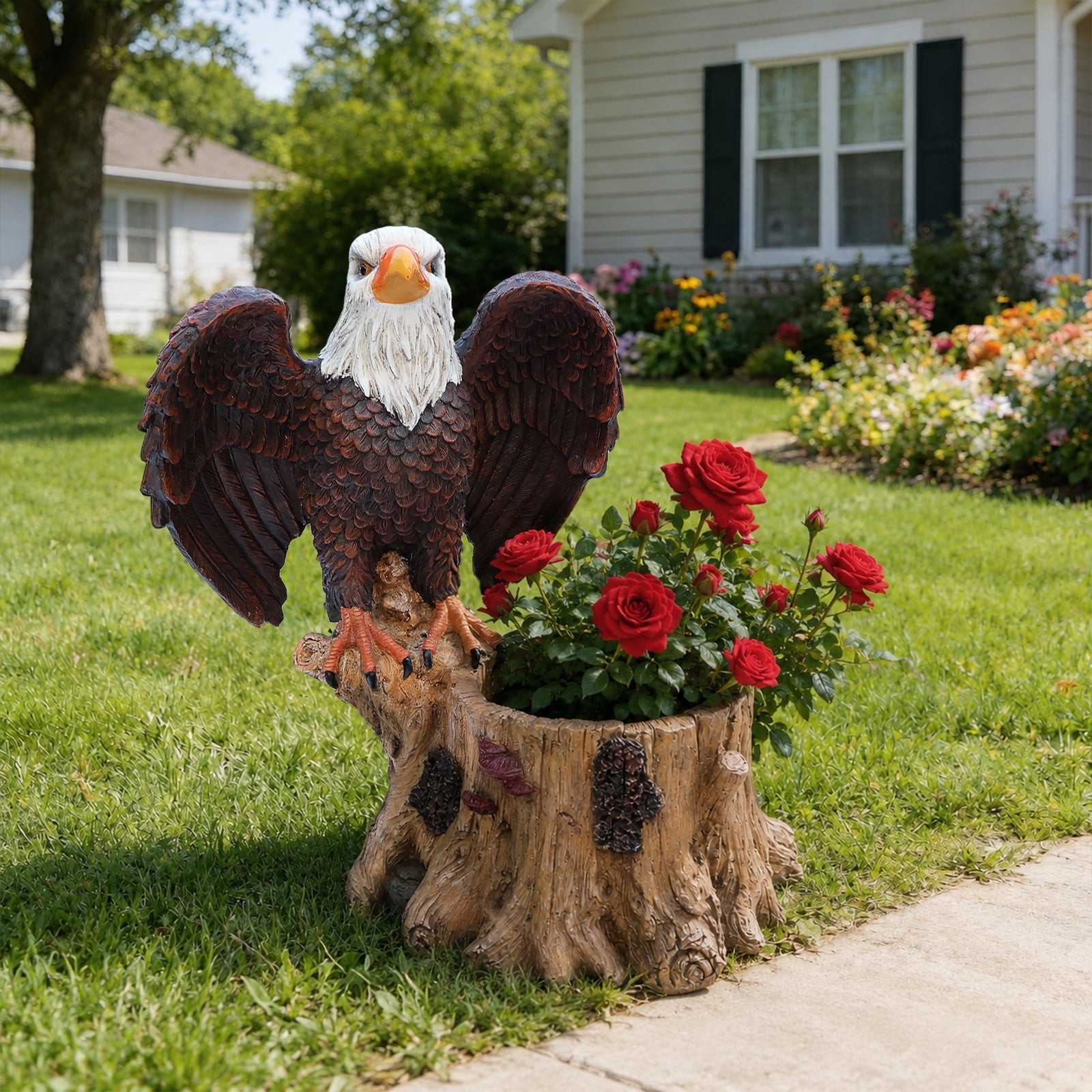 Majestic Eagle with Spread Wings Garden Planter Pot by HouseOfZazla