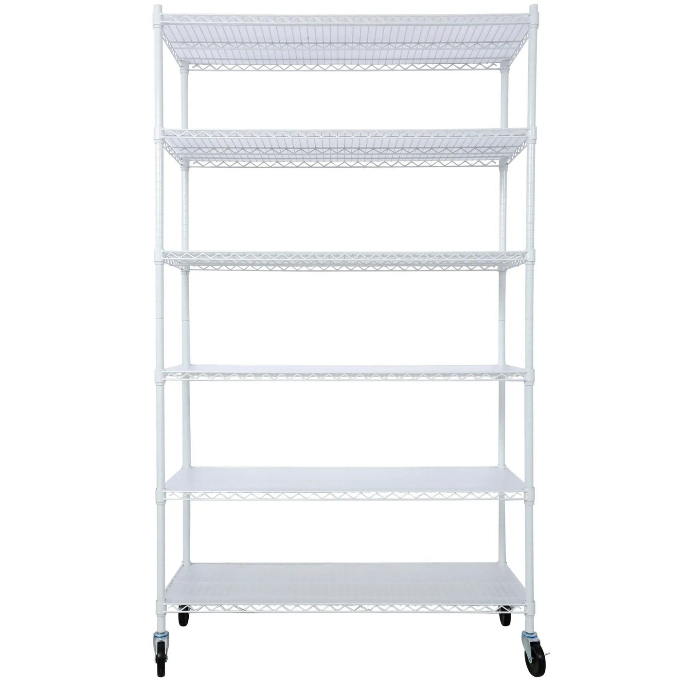 6 Tier 6000Lbs Capacity Nsf Metal Shelf Wire Shelving Unit, Heavy Duty Adjustable Storage Rack With Wheels & Shelf Liners For Commercial Grade Utility Steel Storage Rack by Unique Piece Furniture