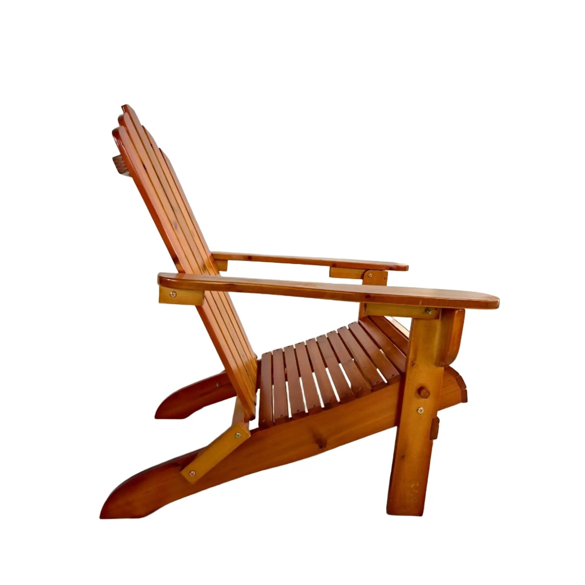 Foldable Solid Wood Adirondack Chair in Oak Finish by HouseOfZazla