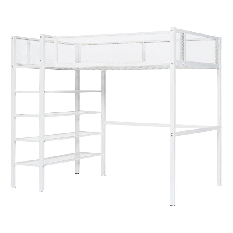 Loft Bed With 4 Tier Shelves And Storage by HouseOfZazla