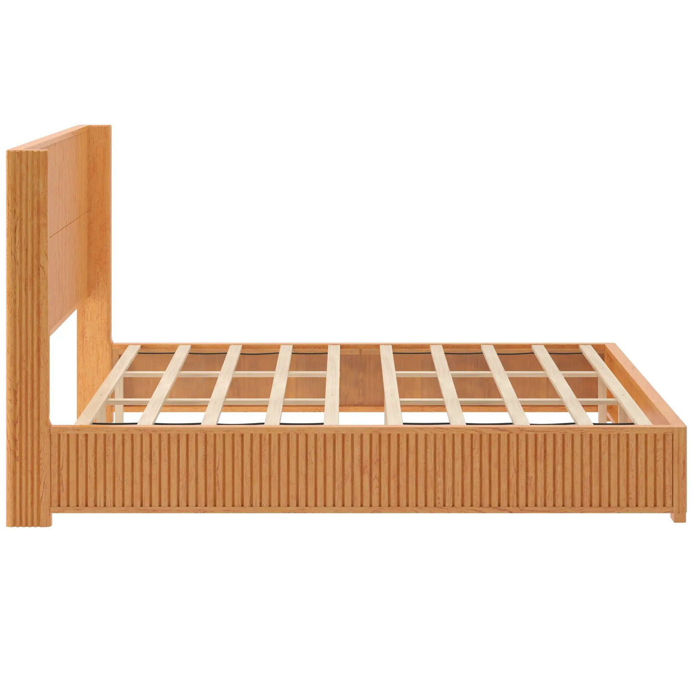 Platform Bed Frame With Headboard, Floor Standing Design by HouseOfZazla