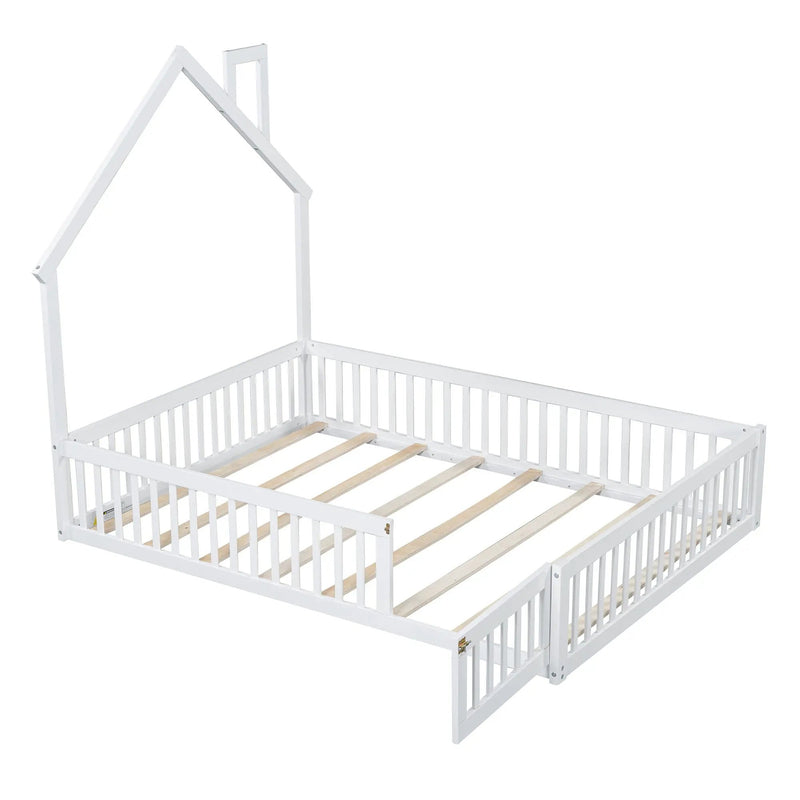 House Platform Bed With Guardrail by HouseOfZazla