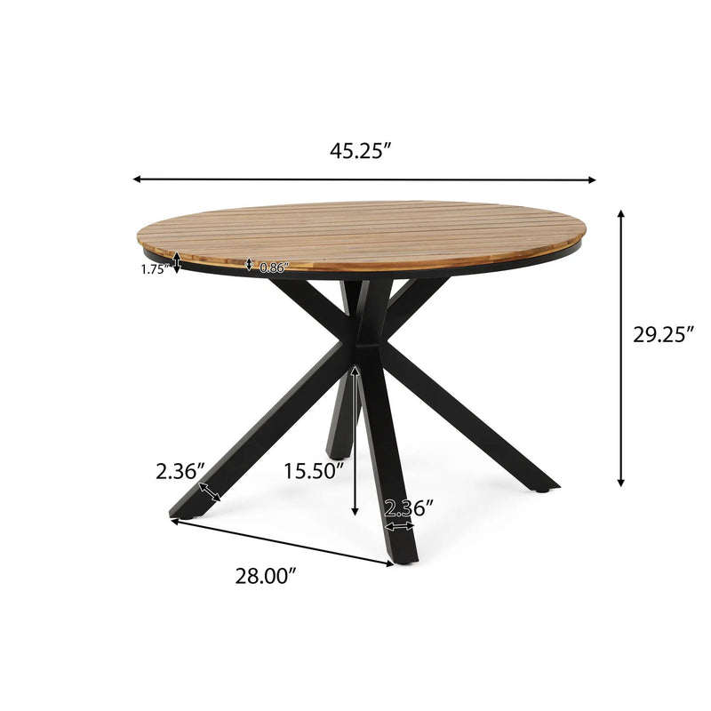 Outdoor Dining Table - Teak / Black by HouseOfZazla