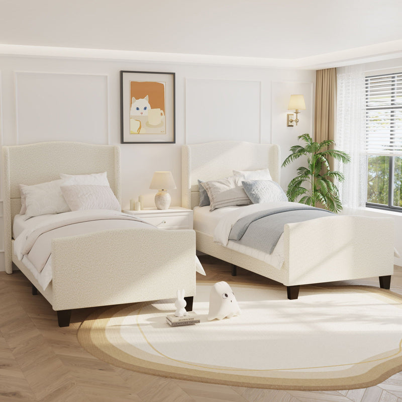 Platform Bed Frame With Tall Headboard And High Footboard by HouseOfZazla