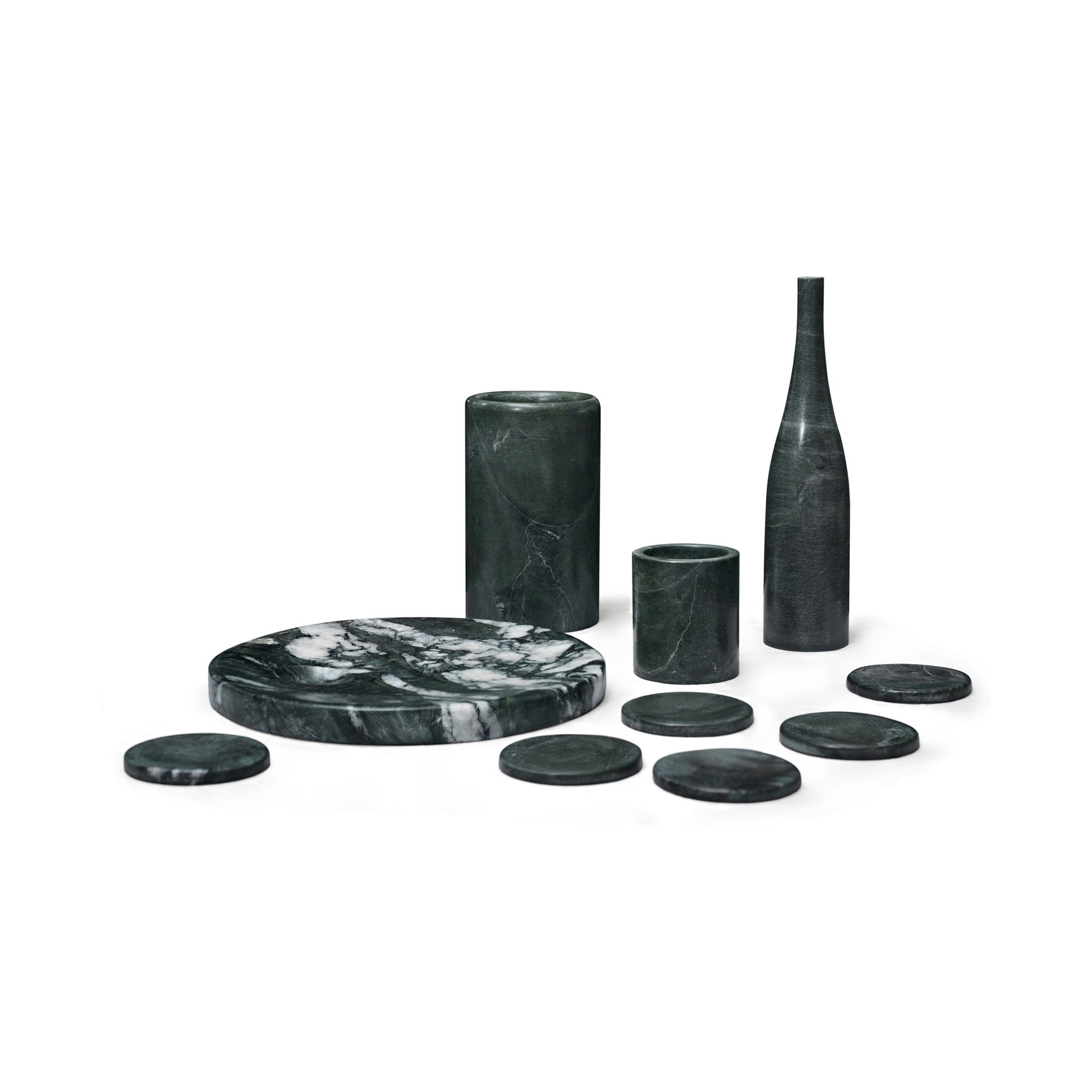 10 Pieces Luxury Natural Marble Dining Room Accessories Set by HouseOfZazla