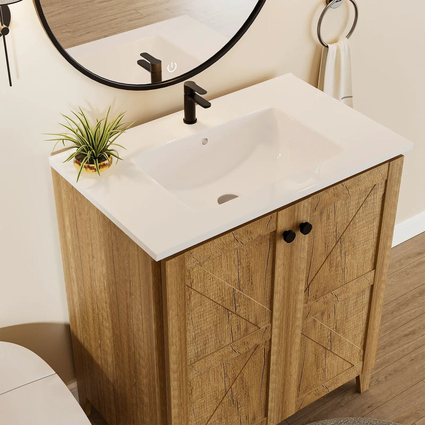 Folding Floor Cabinet With Ceramic Sink, Space Saving by Unique Piece Furniture