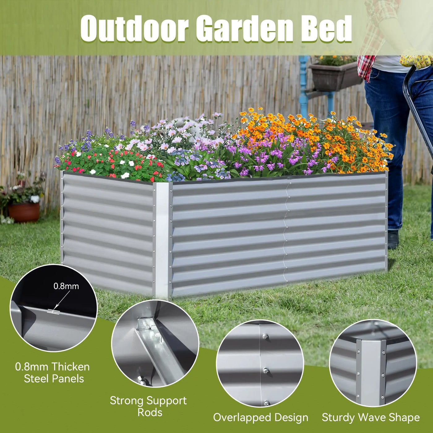 6x3x2ft Galvanized Raised Garden Bed by HouseOfZazla