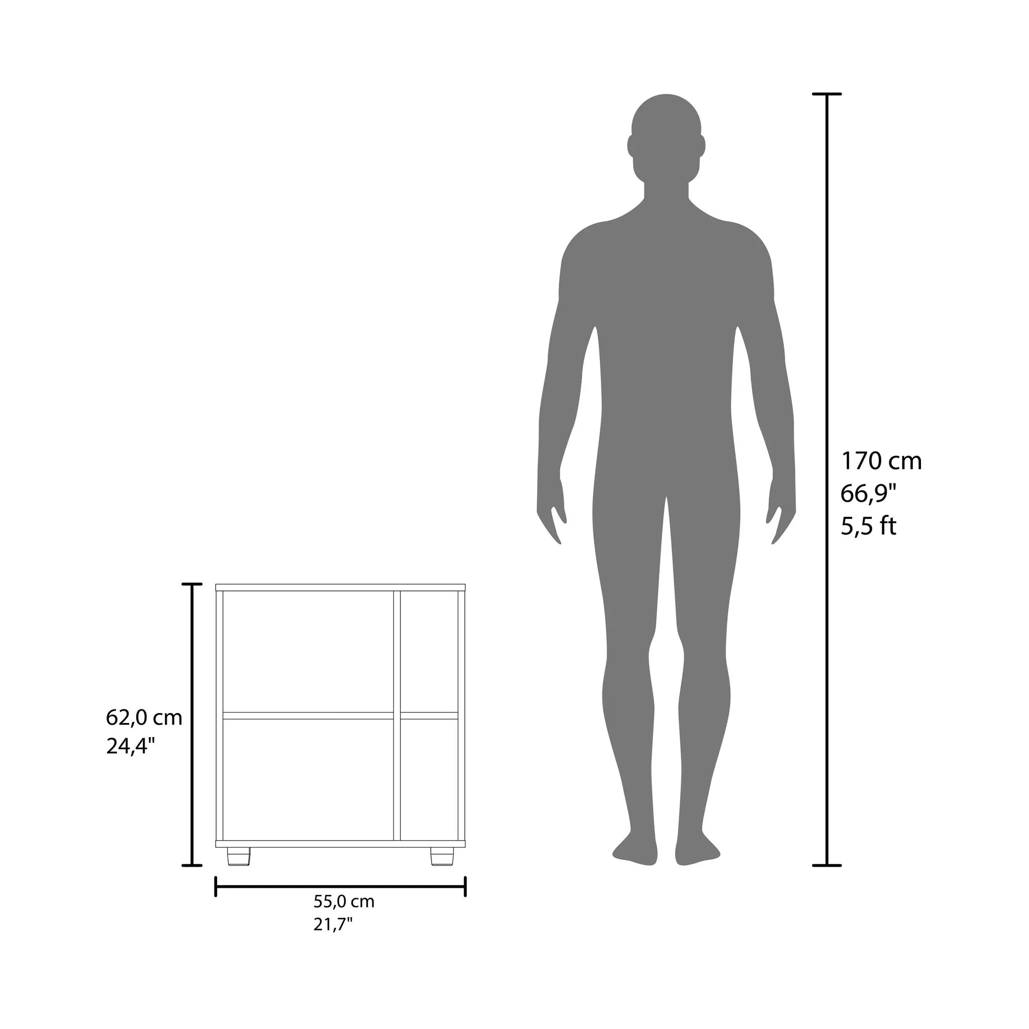 Under Sink Storage 24.4" H, 1 Door, 4 Shelves, 4 Legs by HouseOfZazla