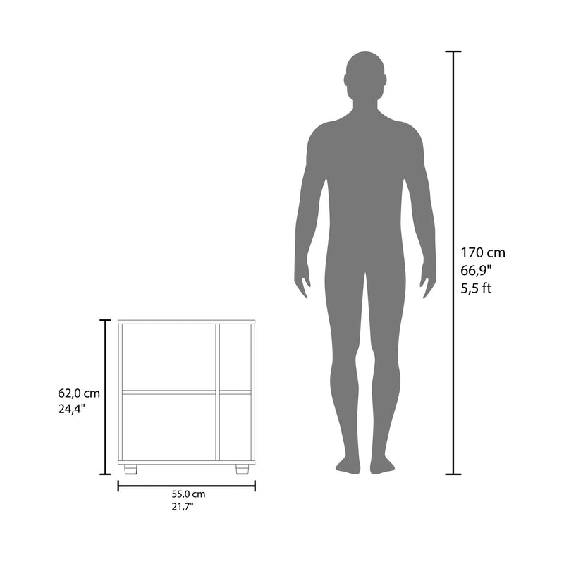 Under Sink Storage 24.4" H, 1 Door, 4 Shelves, 4 Legs by HouseOfZazla
