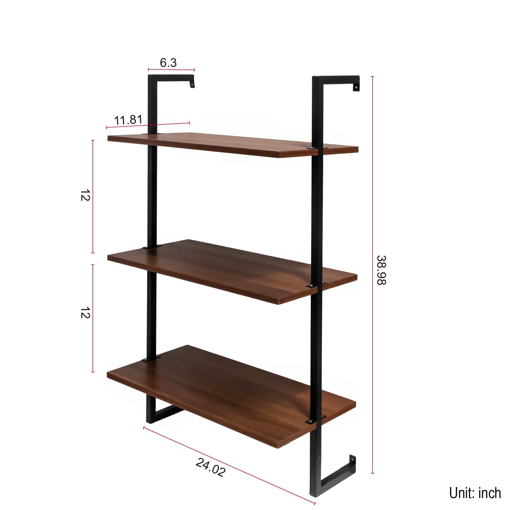 3 Tier and 2 Tier Bathroom Shelves Metal, Wood Hanging Storage Bookshelf by HouseOfZazla