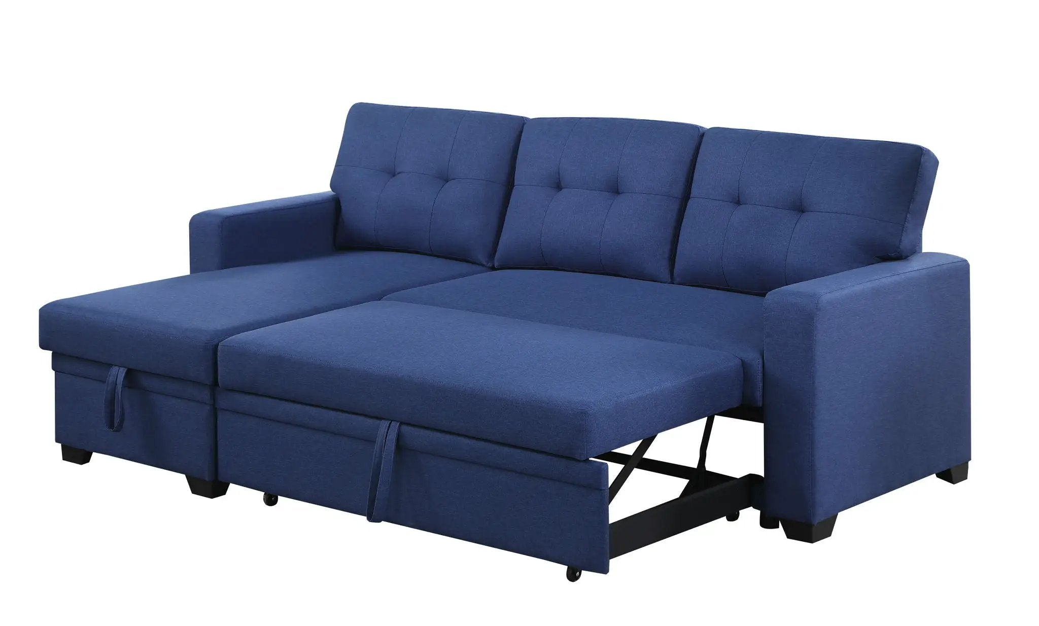 Upholstered Pull Out Sectional Sofa With Chaise by Unique Piece Furniture
