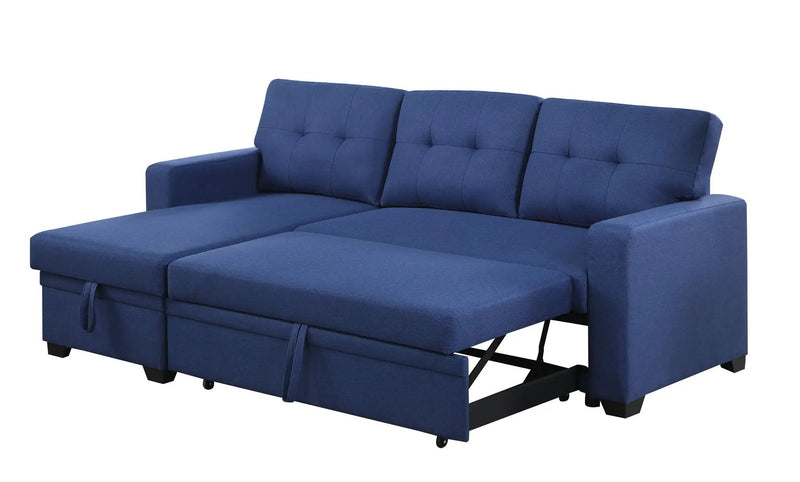 Upholstered Pull Out Sectional Sofa With Chaise by Unique Piece Furniture