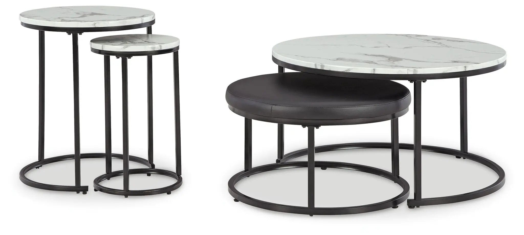 Jusmour - Occasional Nesting Table (Set of 4) - Black / White by Unique Piece Furniture