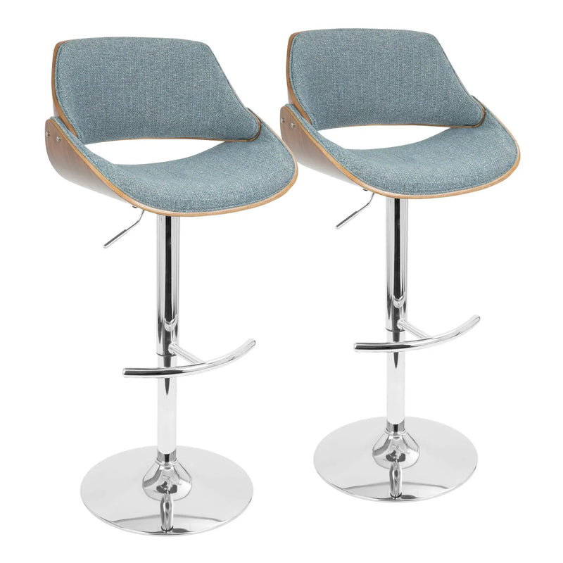 Fabrizzi - Mid Century Modern Adjustable Barstool With Swivel (Set of 2) by HouseOfZazla