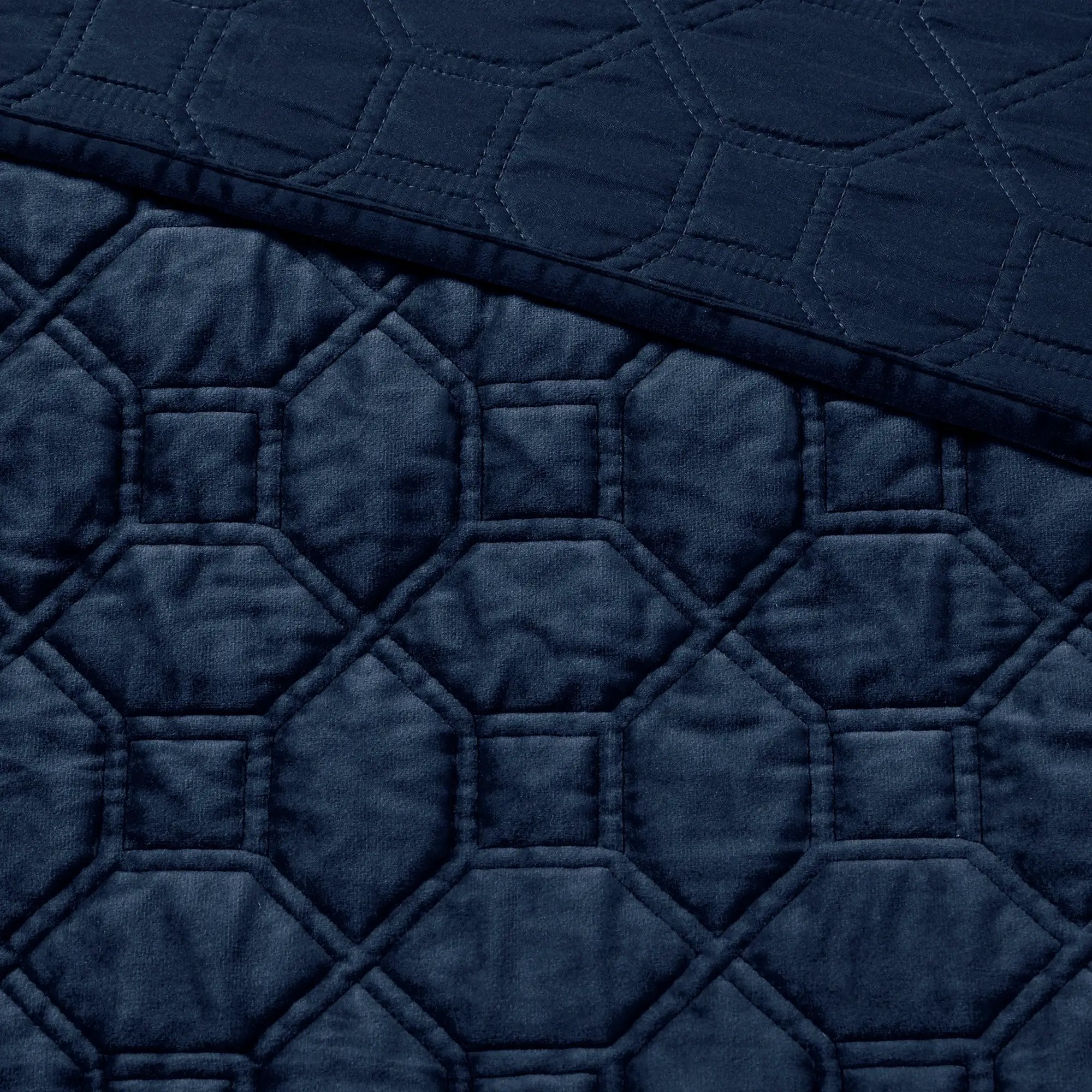 3 Piece Velvet Quilt Set Navy King/Cal King by HouseOfZazla