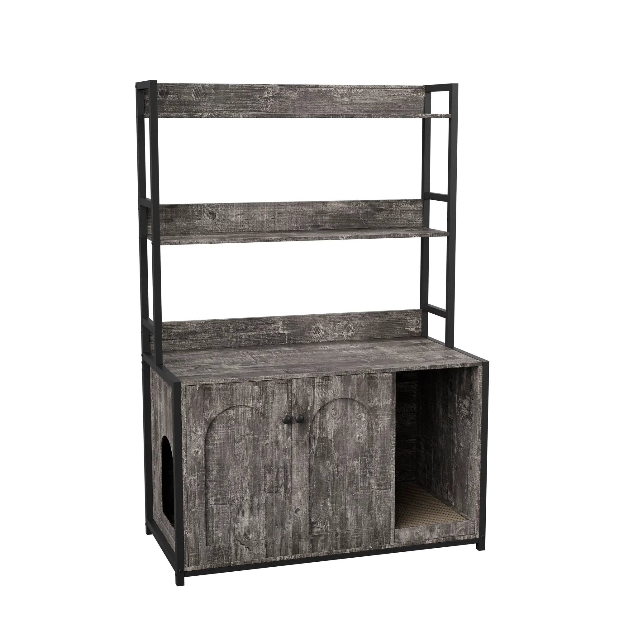 Large Cat Litter Box Enclosure With Shelf Storage by HouseOfZazla