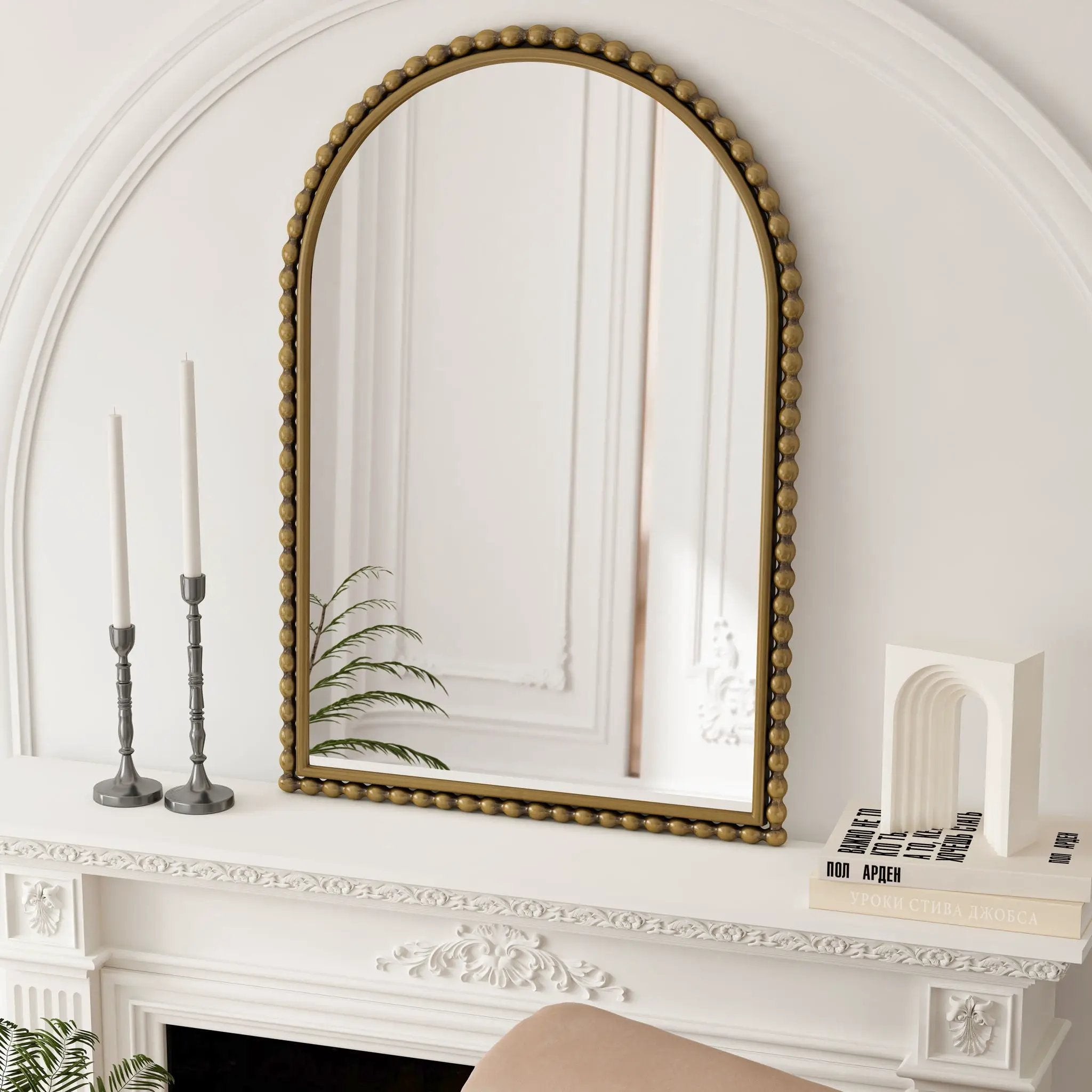 Vintage Iron Art Arch Mirror, Wall Hanging Or Table Display by Unique Piece Furniture