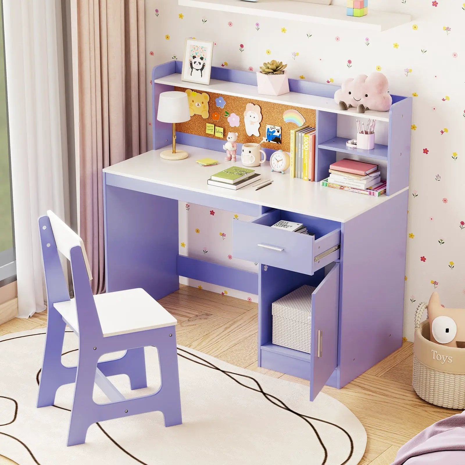 Kids Study Desk and Chair Set Student Table and Chair by DirectDeals