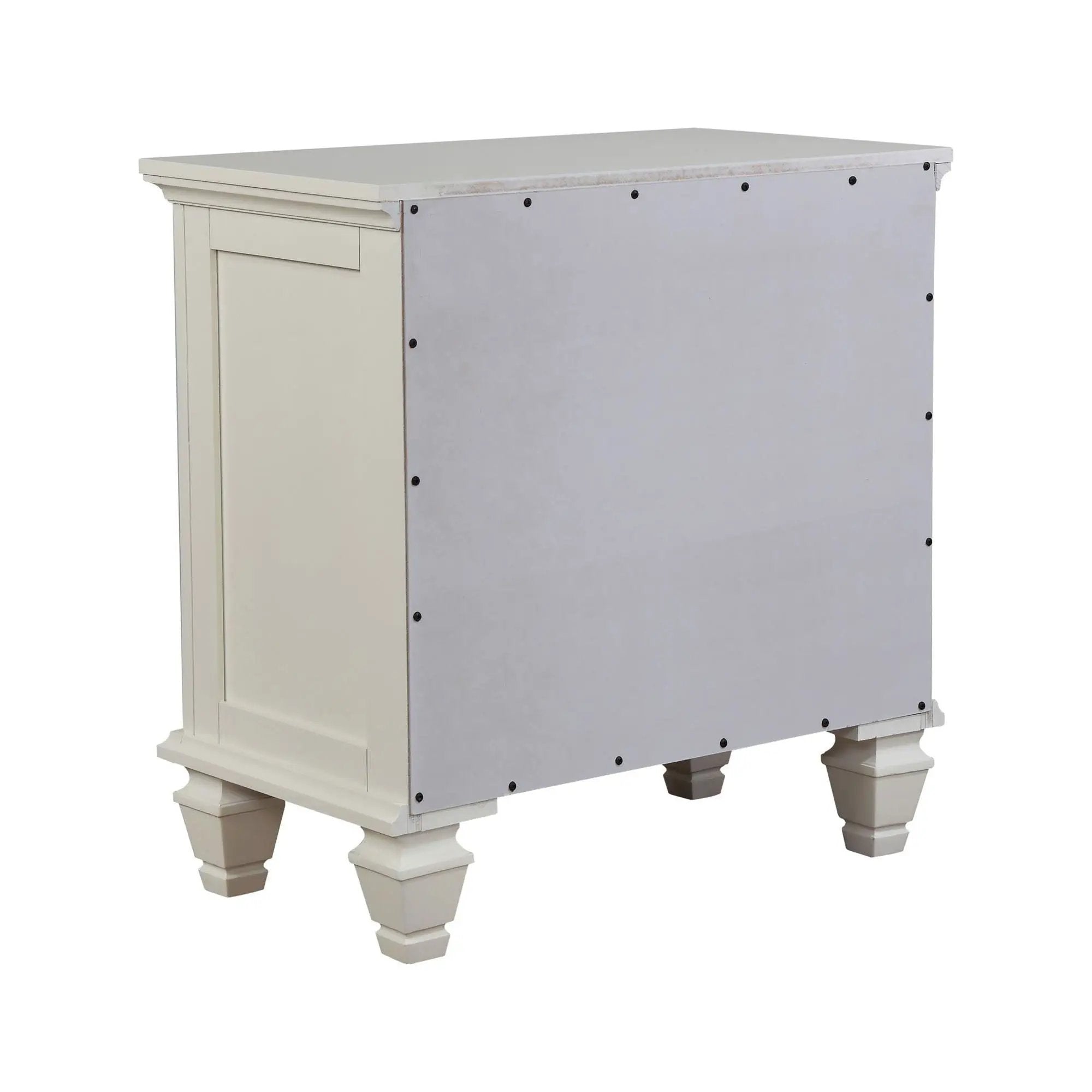 Cottage 3 Drawer Nightstand With Pull Out Tray - Cream White