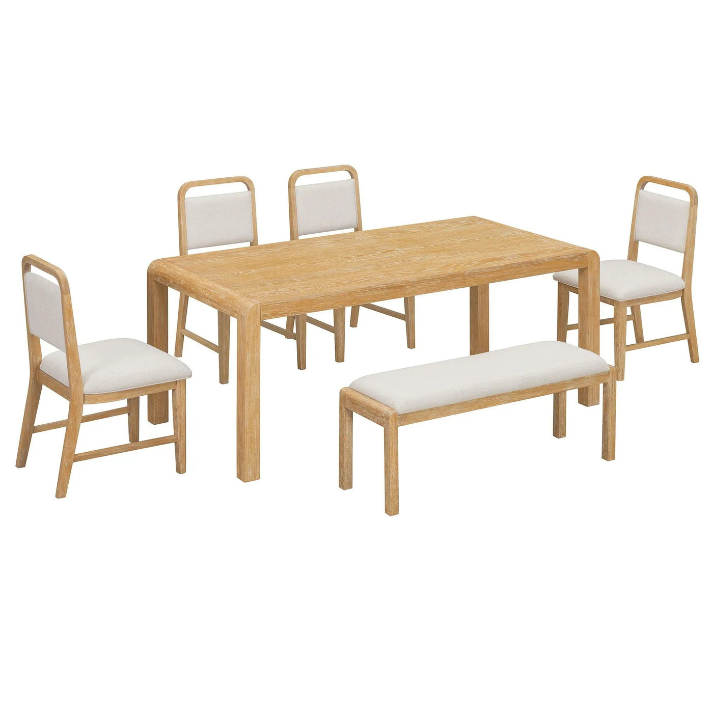 Extendable Dining Table Set With 4 Upholstered Chairs And 1 Bench by HouseOfZazla