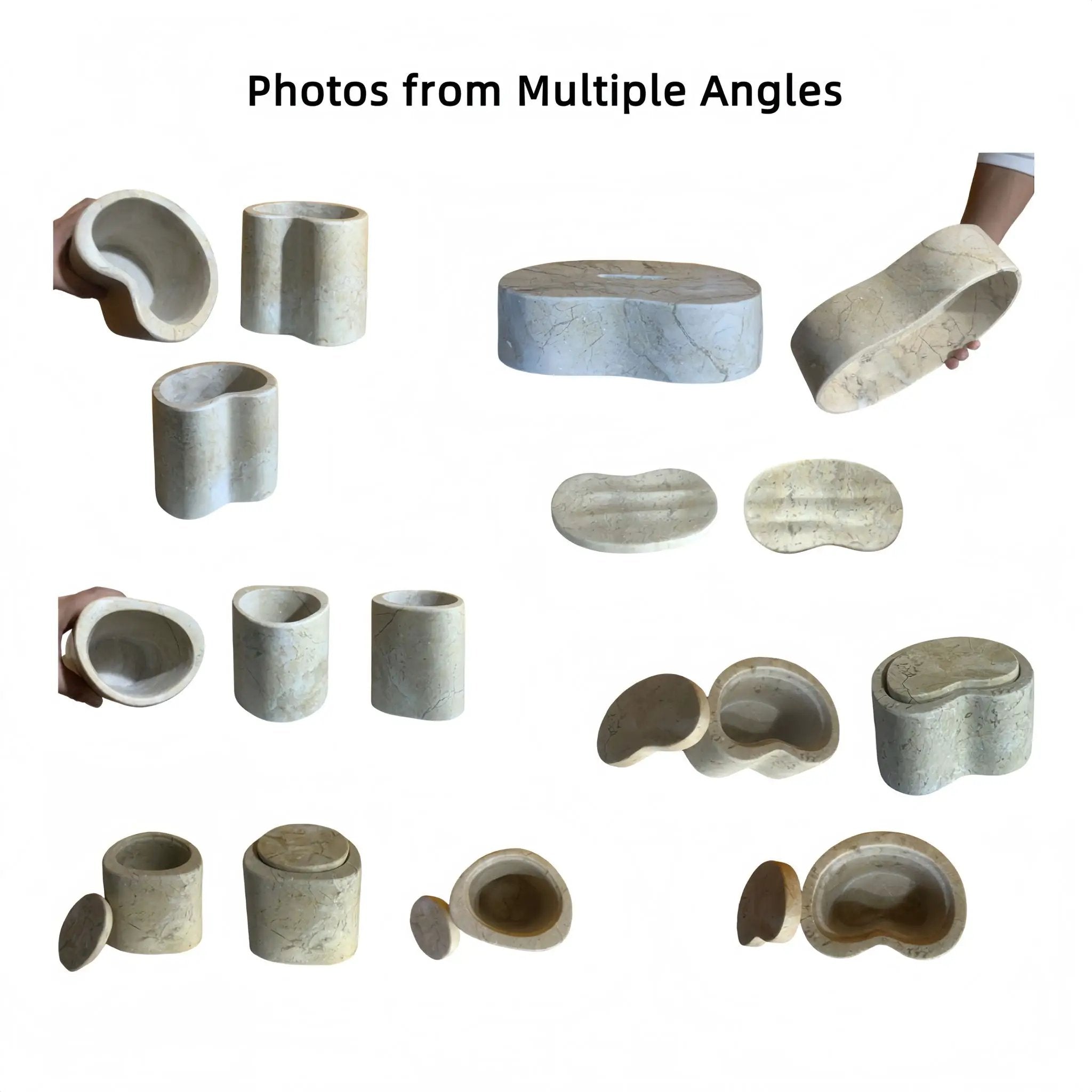 Elegant Natural Marble Bathroom Accessories Set by HouseOfZazla