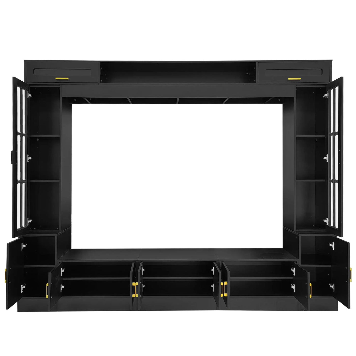 Wall Unit Entertainment Center With Bookshelves For TVs Up to 80" by HouseOfZazla