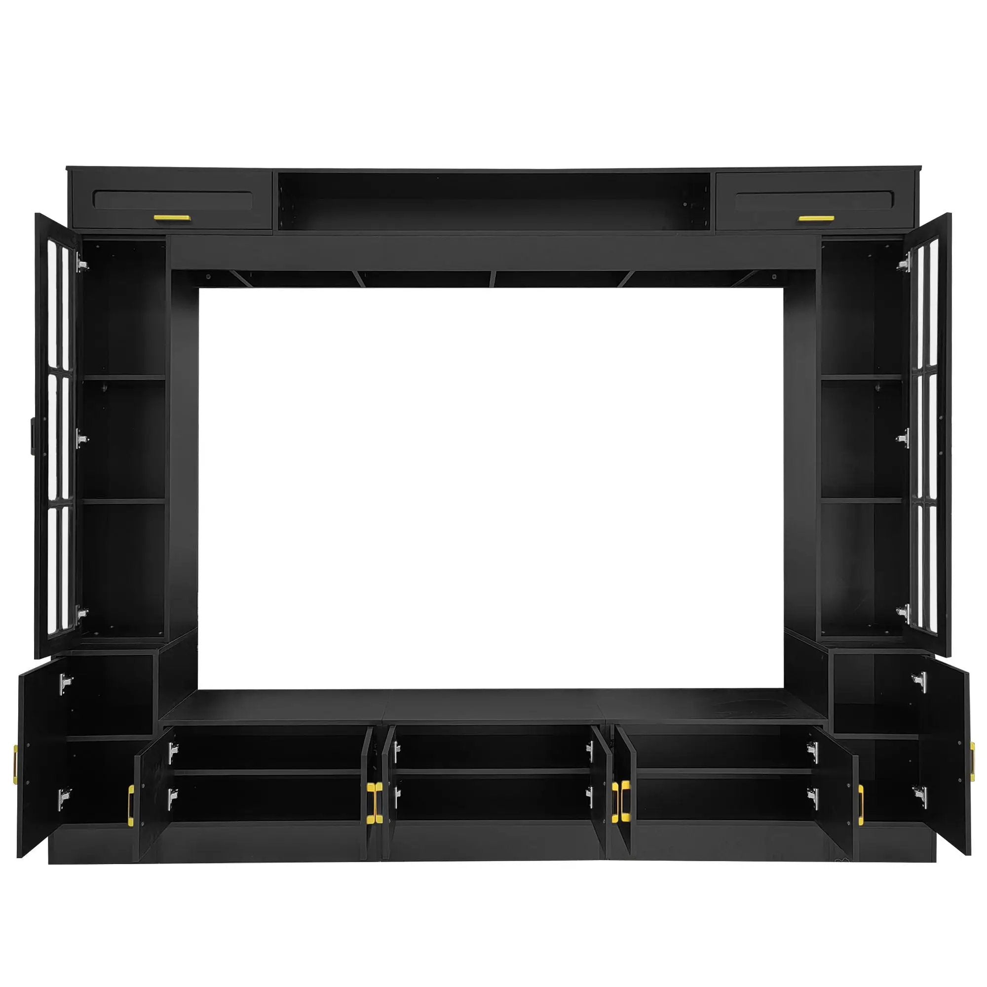 Wall Unit Entertainment Center With Bookshelves For TVs Up to 80" by HouseOfZazla