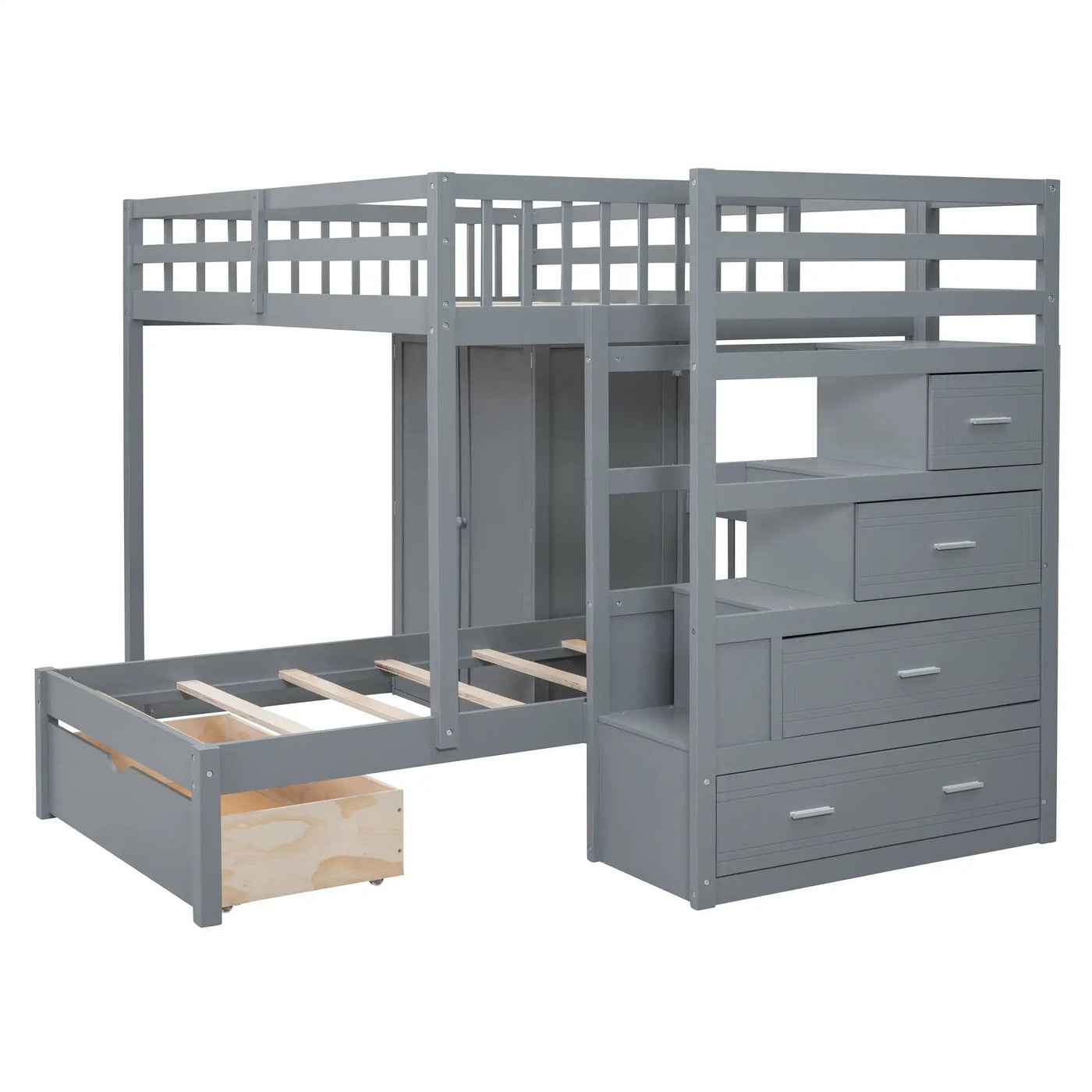 Bunk Bed With Wardrobe, Drawers by Unique Piece Furniture