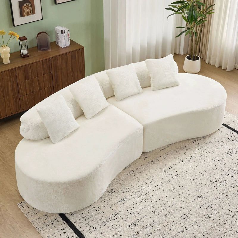 Modern Curved Sofa With Pillows by HouseOfZazla