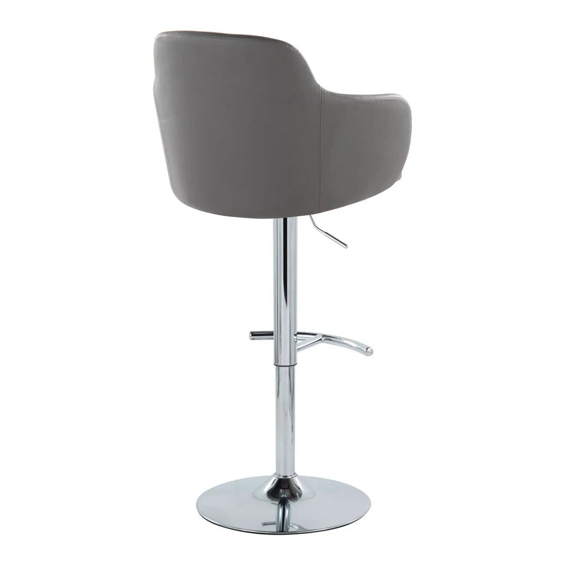 Boyne - Contemporary Adjustable Barstool With Swivel & Rounded T Footrest (Set of 2) by HouseOfZazla