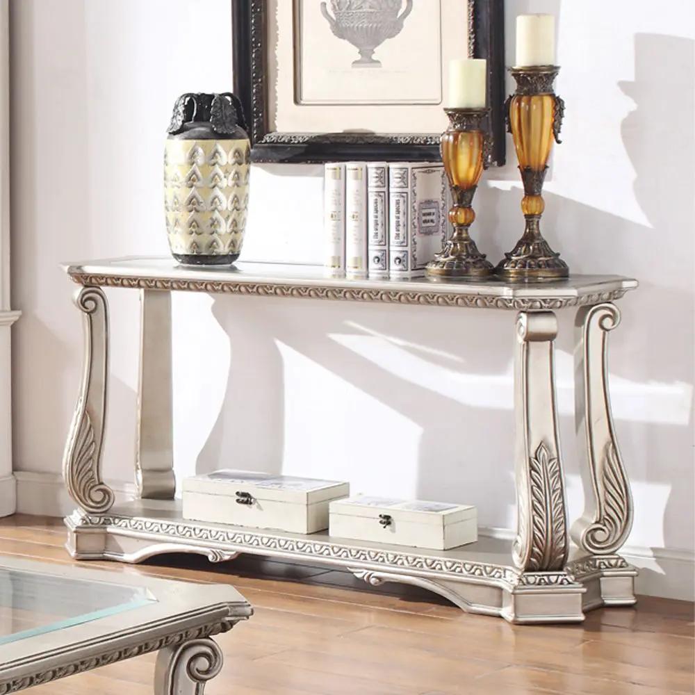 Northville - Sofa Table - Clear Glass & Antique Silver by Unique Piece Furniture