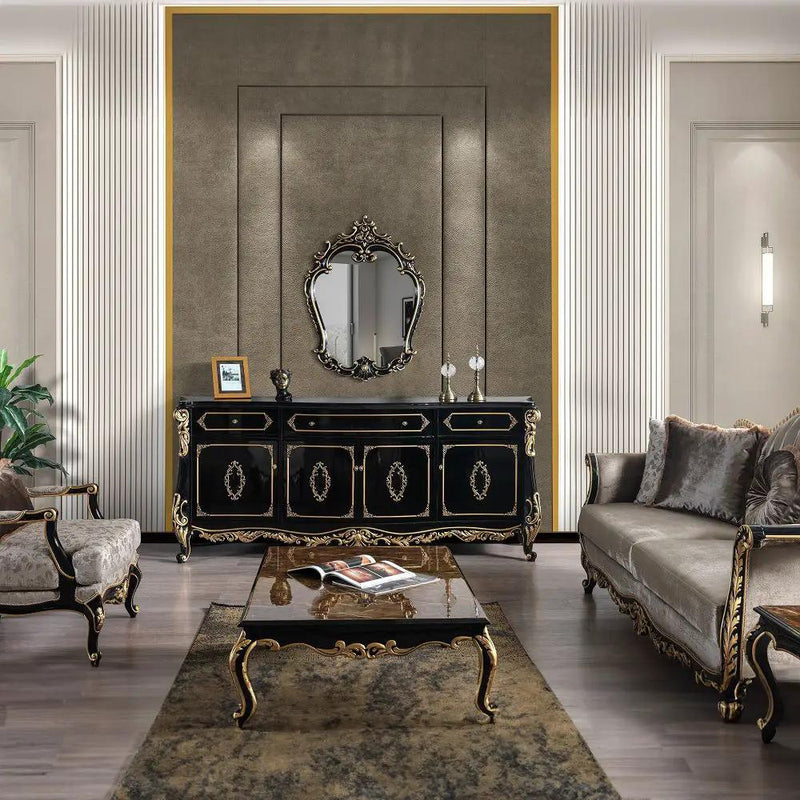 Betria - Mirror - Gold & Black by Unique Piece Furniture
