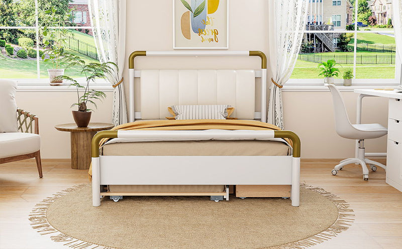 Storage Platform Bed, With 2 Big Drawers, Trundle by HouseOfZazla