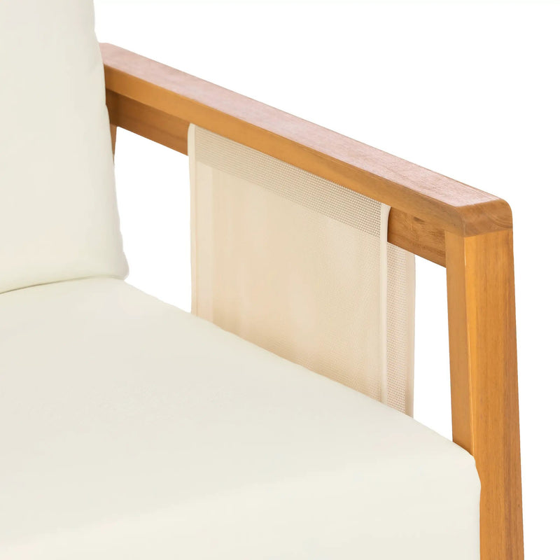 Outdoor Club Chair, Acacia Wood Frame with Textilene Accents by HouseOfZazla