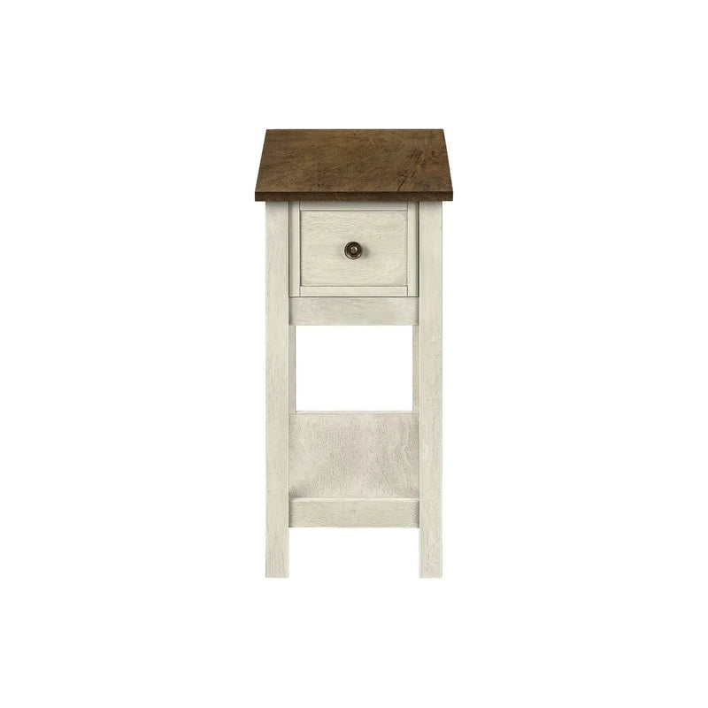 Accent End Table, 2 Tier, Narrow, Lamp, Storage Drawer, Charming Design by Unique Piece Furniture
