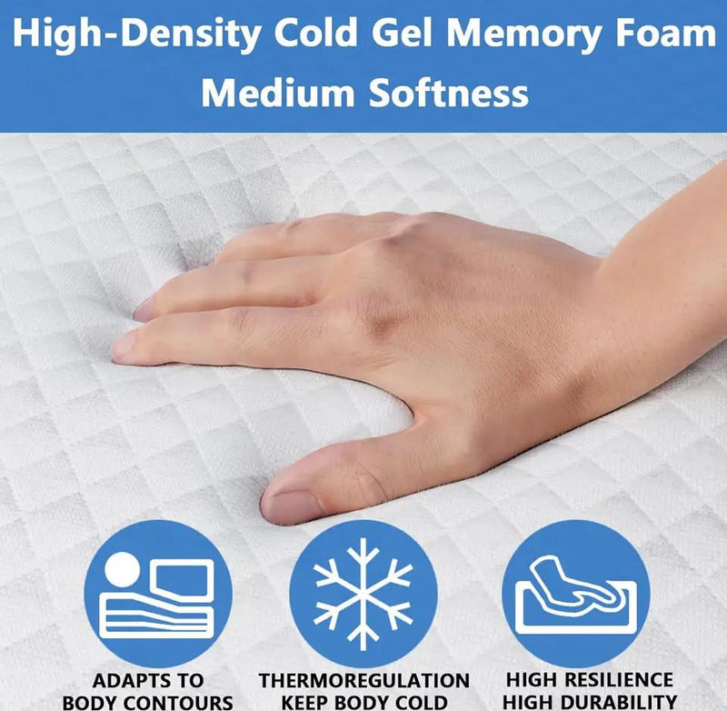 Brand New 4.5 Inch Cold Gel Memory Foam Mattress Replacement for Sleeper Sofa and Couch Beds - Queen Size CertiPUR-US Certified (Sofa Not Included) by Selzalot