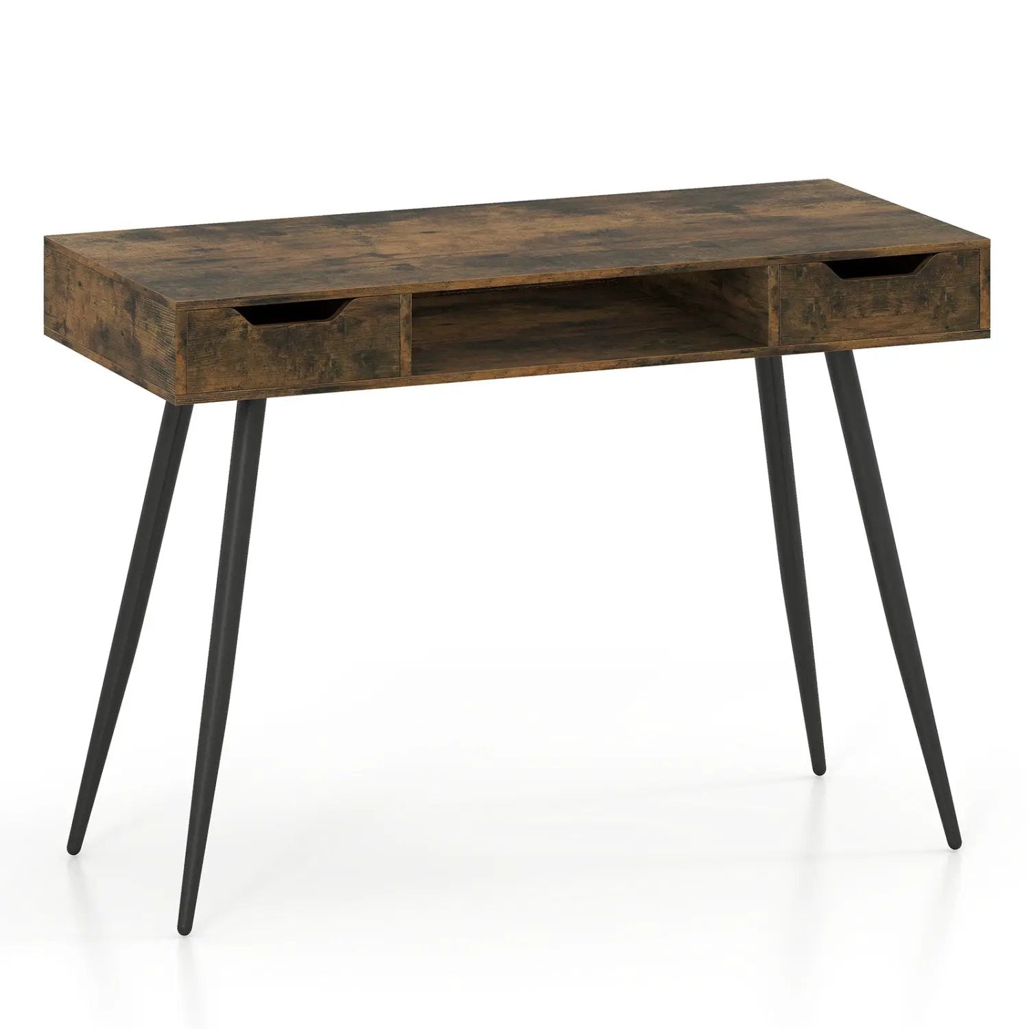 42.5" Mid Century Modern Writing Desk with Metal Leg and Drawers by DirectDeals