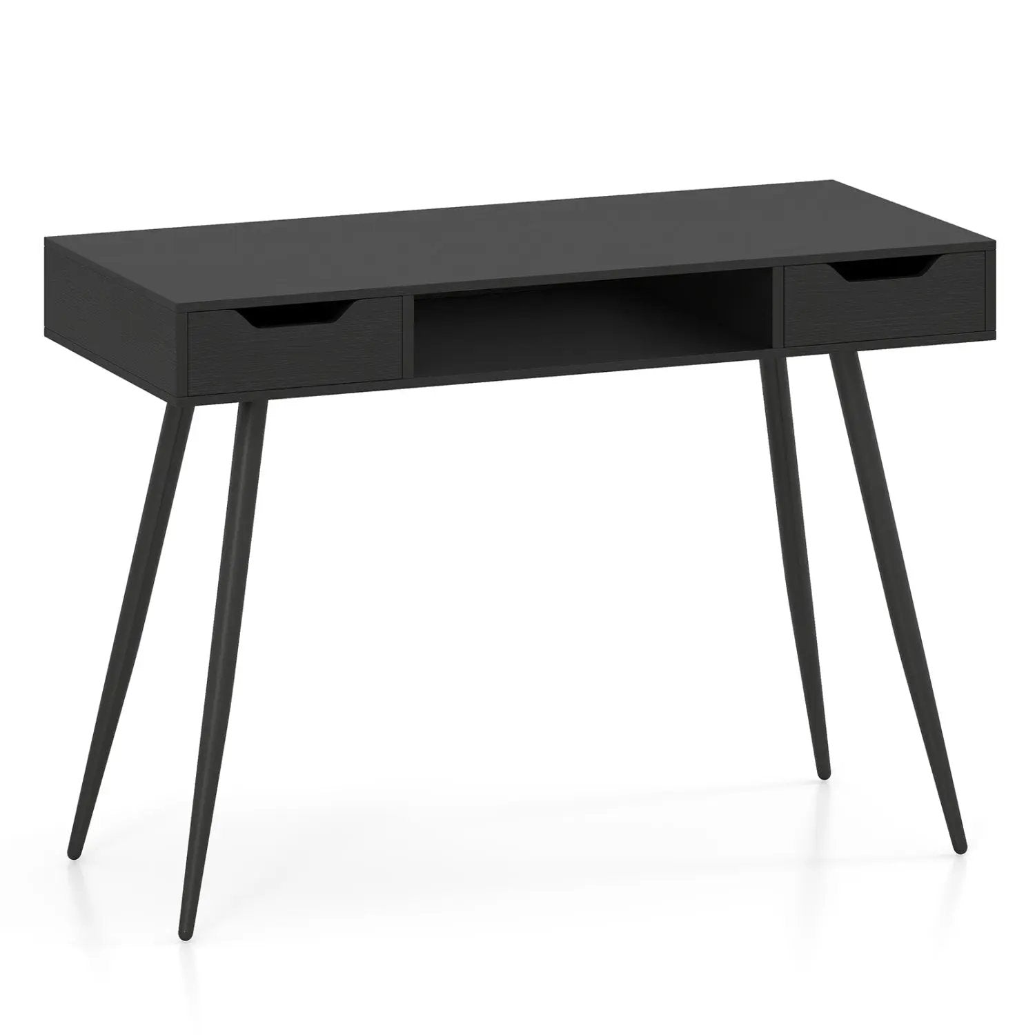 42.5" Mid Century Modern Writing Desk with Metal Leg and Drawers by DirectDeals