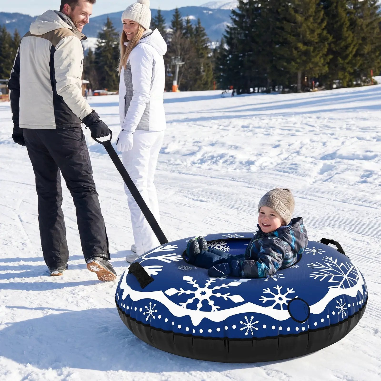 42" Heavy-duty Inflatable Snow Tube with Detachable Tow Strap by DirectDeals