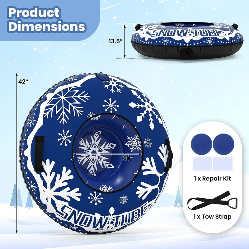 42" Heavy-duty Inflatable Snow Tube with Detachable Tow Strap by DirectDeals