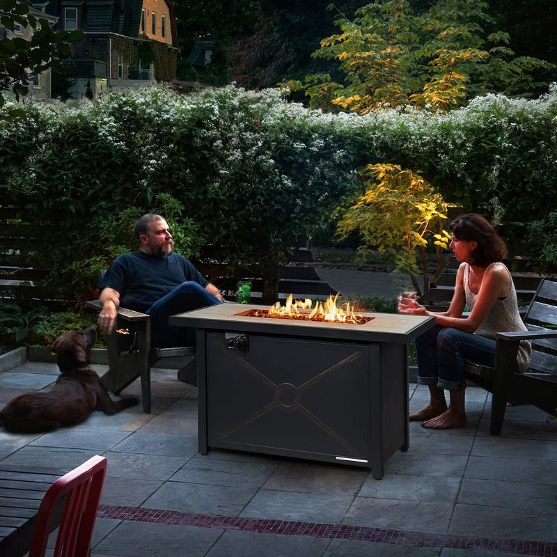 42 Inch 60000 BTU Propane Fire Pit Table with Ceramic Tabletop by DirectDeals