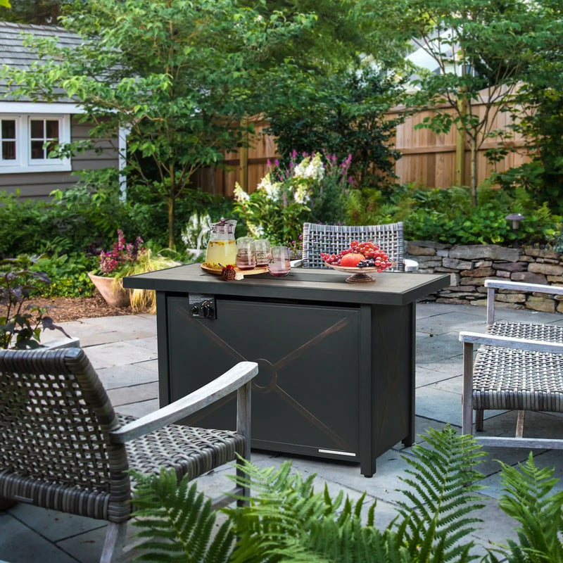 42 Inch 60000 BTU Propane Fire Pit Table with Ceramic Tabletop by DirectDeals
